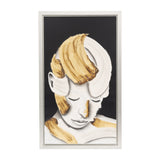 Copperopolis White/Gold Hand Painted Deep Thought Wall Art - 70298-01