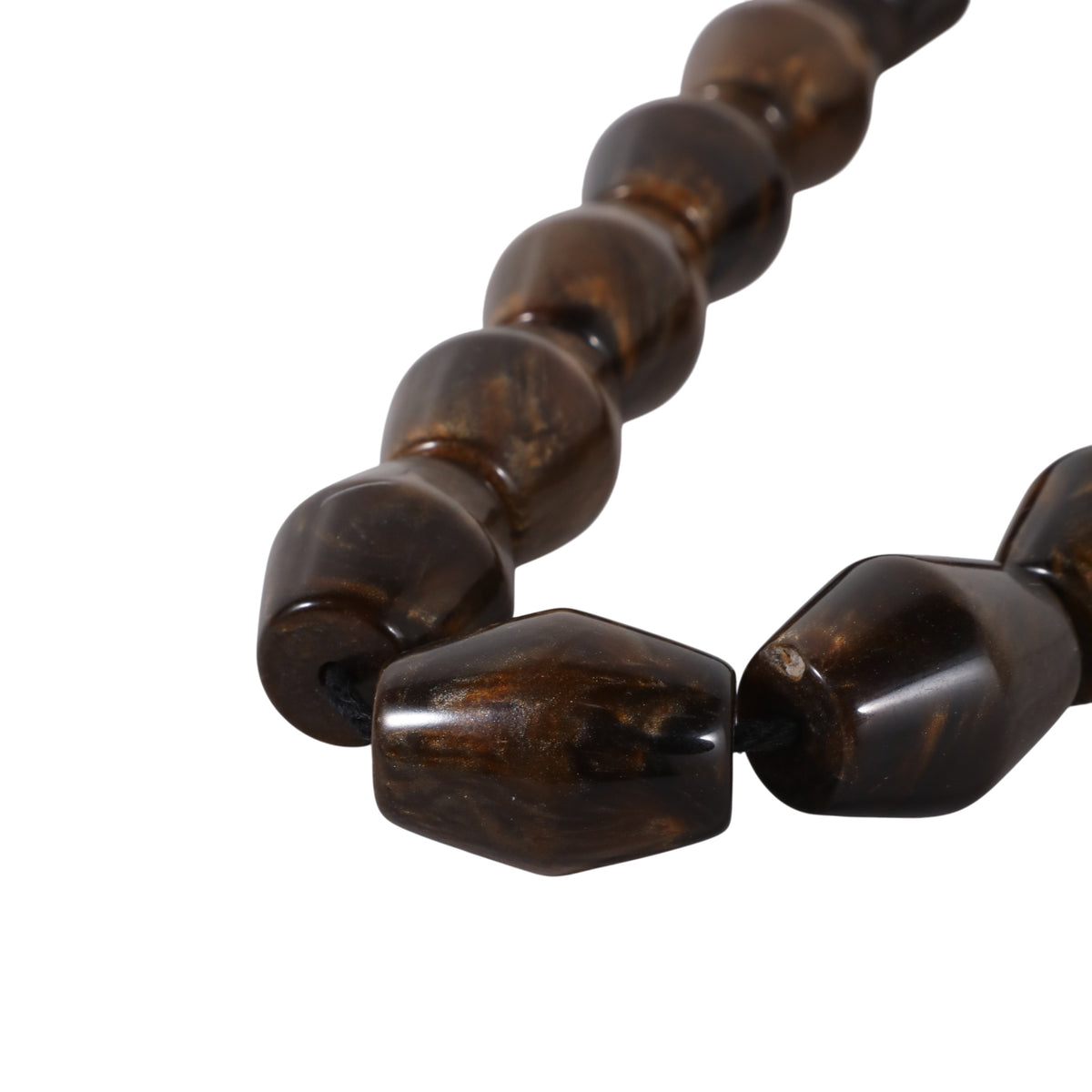 Calflax Bronze/Brown Long Bicone Bead Garland