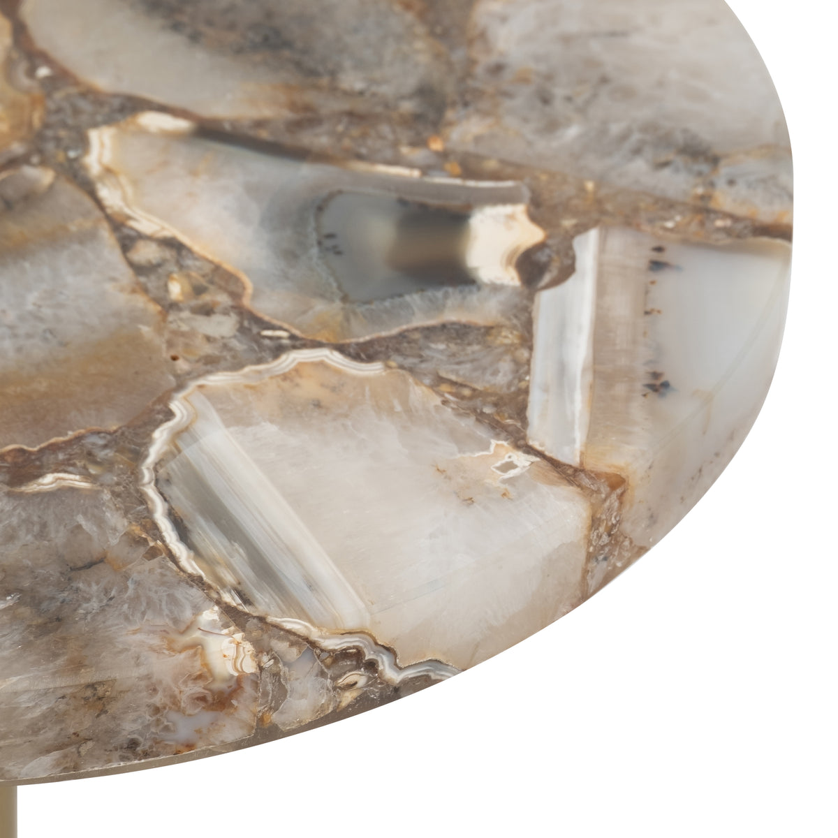 Firebaugh Gold Agate Top Polished Edge Accent Table - 18353EC