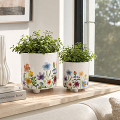 Almaway Purple/Yellow Planters (Set of 2)