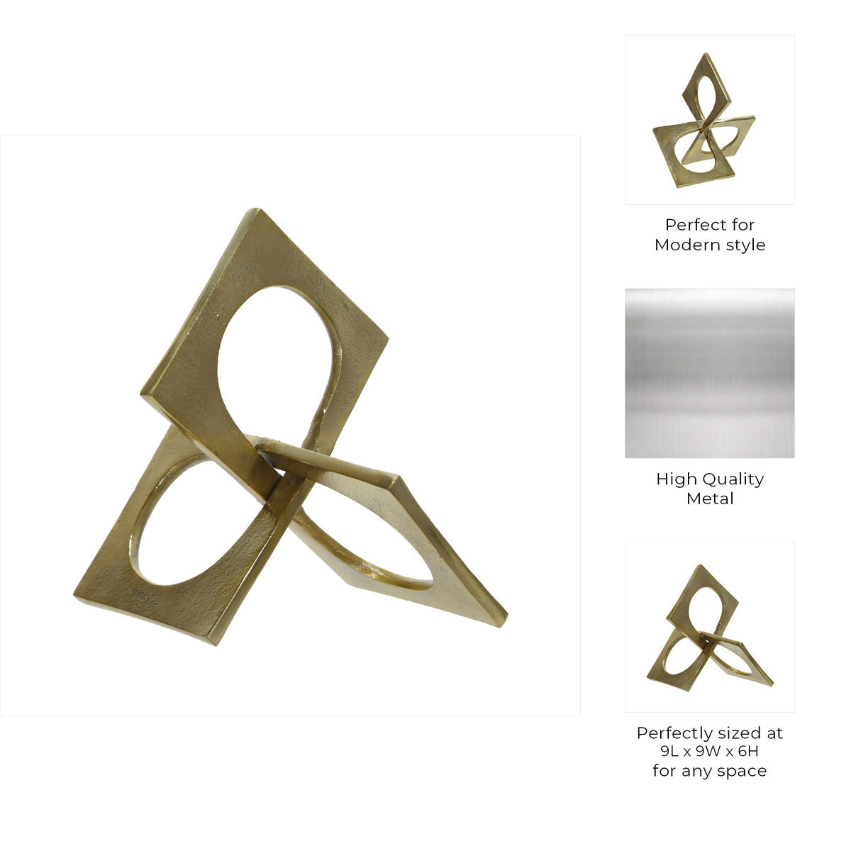 Wheatland Gold Metal Linked Square Decor