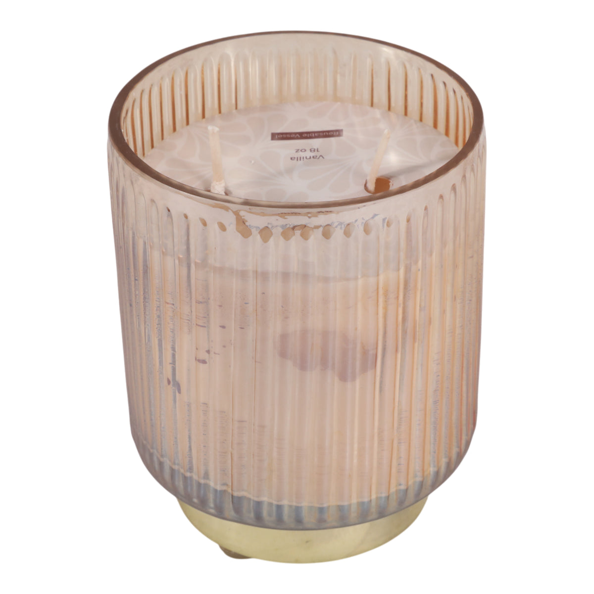 Hoperun Amber/Gold Vanilla Glass Candle on Base