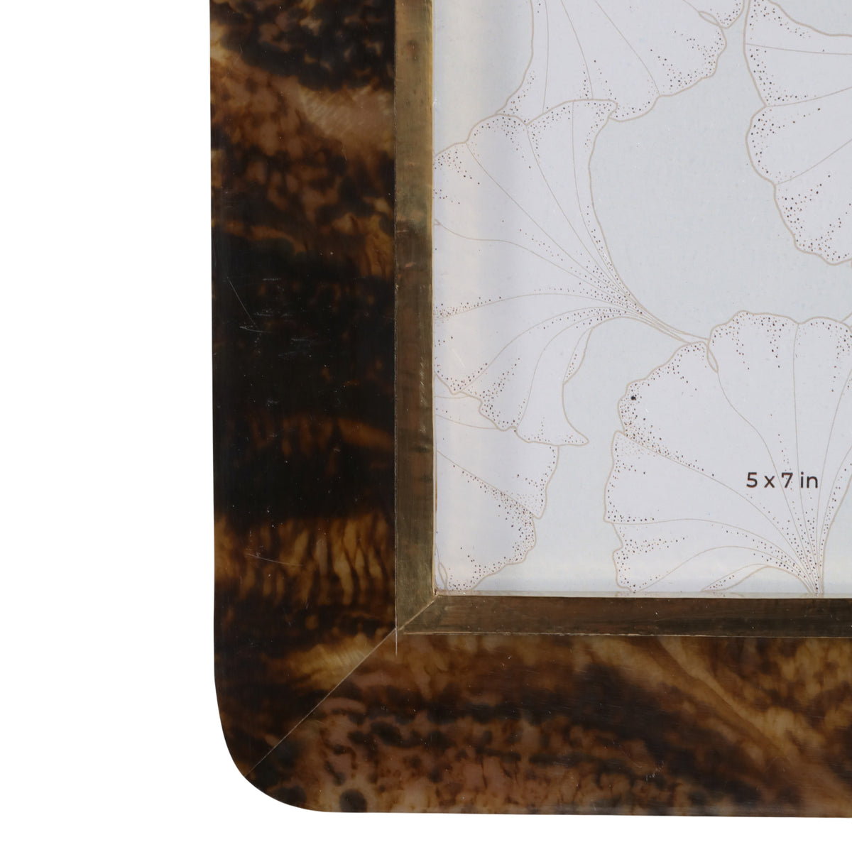 Romoland Brown/Gold Large Brass Border Tortoise Look Photo Frame