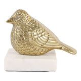 Millerham Gold/White Small Bird on Marble Base Decor