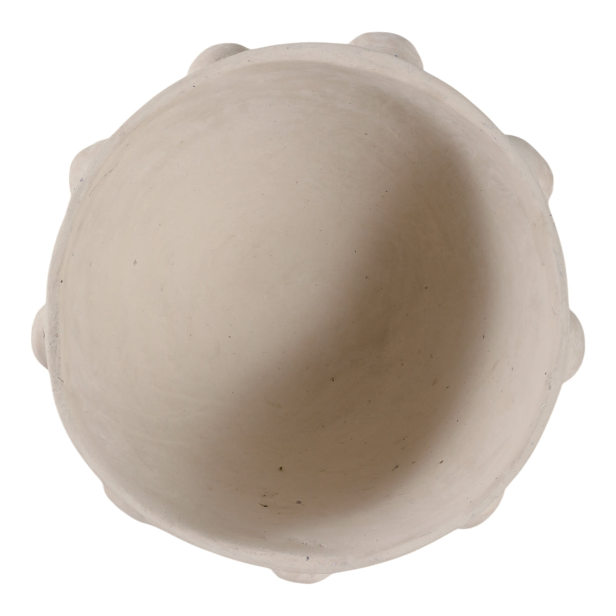 Kramm White Large Hobnail Paper Mache Bowl