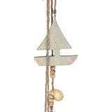 Hookton Blue/White Wood Hanging Sailboat