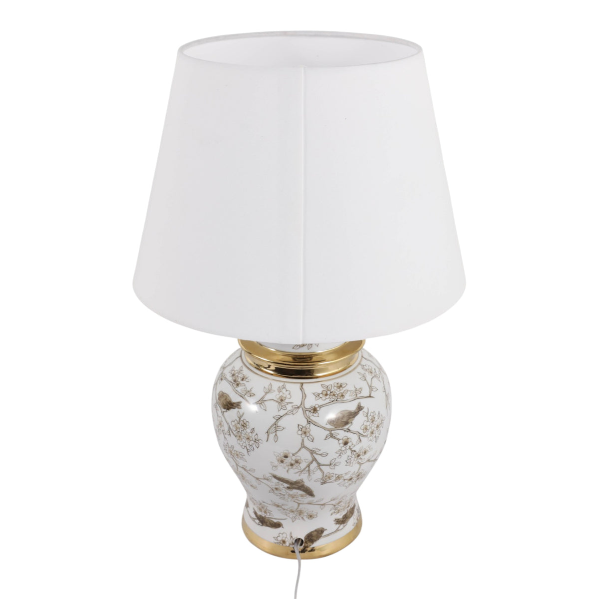 Spencerport White/Brown/Gold Lamp