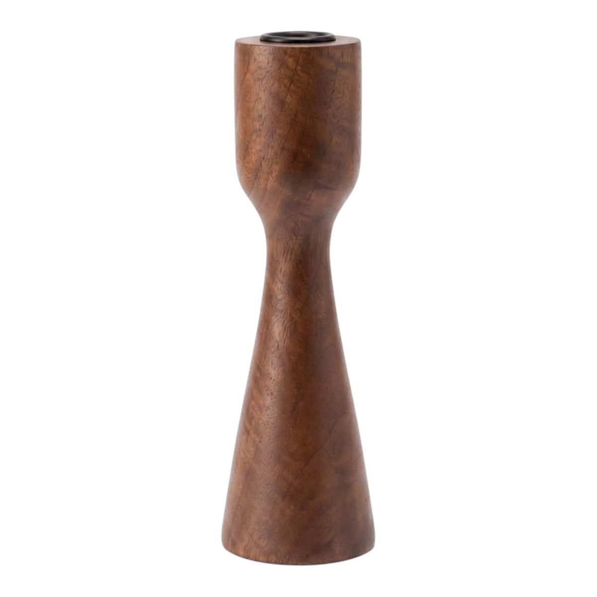 Eder Walnut Large Wood Modern Taper Holder