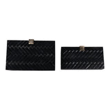 Volta Black/Gold Weave Design Boxes with Hardware (Set of 2)