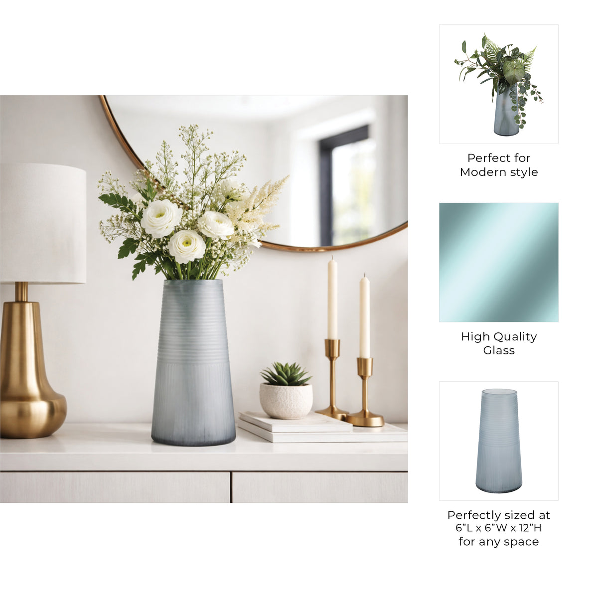 Dixonmore Blue Glass Vase