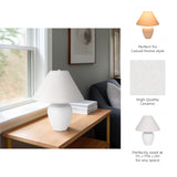 Bailhache White Textured Table Lamp with Tapered Shade