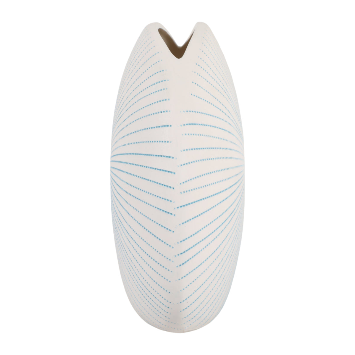 Lochford Blue/White Round Dotted Shell Vase