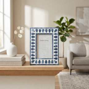 Oceano Blue/White Small Teardrop Inlay Frame