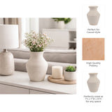 Brazos Ivory Small Paper Mache Ribbed Vase