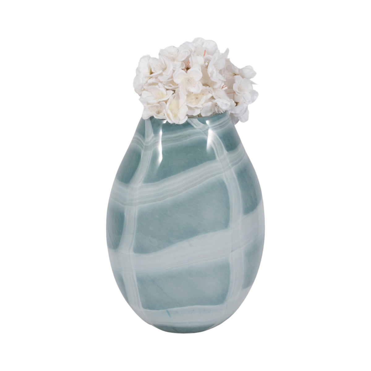 Pearlcrest Blue/White Glass Vase