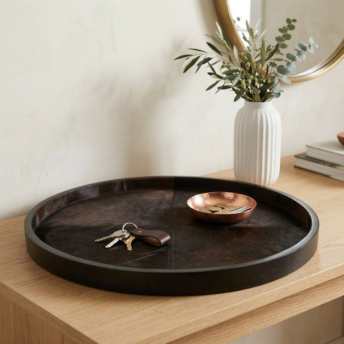 Cayton Brown Hair on Hide Patchwork Tray