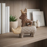Crosbymill Tan/Ivory/Brown Animal Pyramid Decor