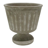 Biola Gray Ribbed Pedestal Planter