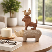 Crosbymill Tan/Ivory/Brown Animal Pyramid Decor