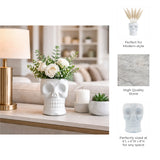 Kathryn White Large Ceramic Skull Vase
