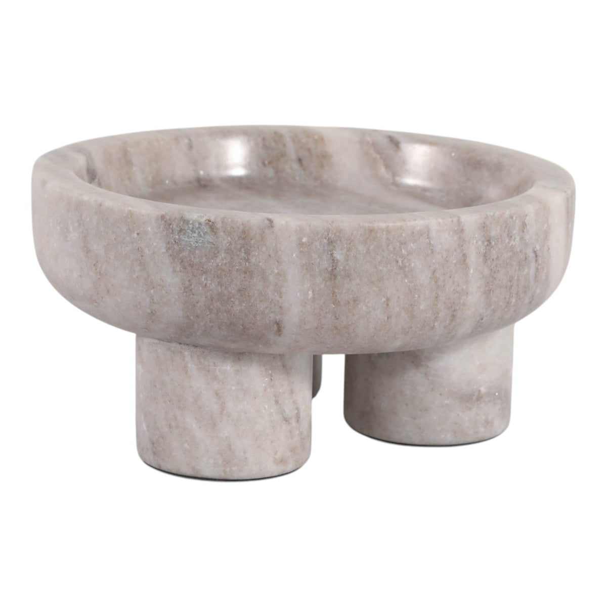 Pearlrose Beige Marble Bowl with 3 Feet