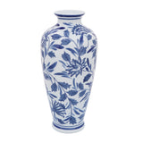 Ortonville Blue/White Ceramic Chinoiserie Vase