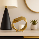 Venado Gold Metal Twisted Hammered Ring