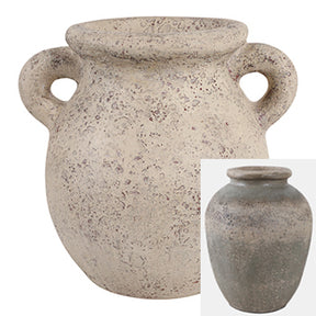 Skyforest Ivory/Green Terracotta Double Handle Vase