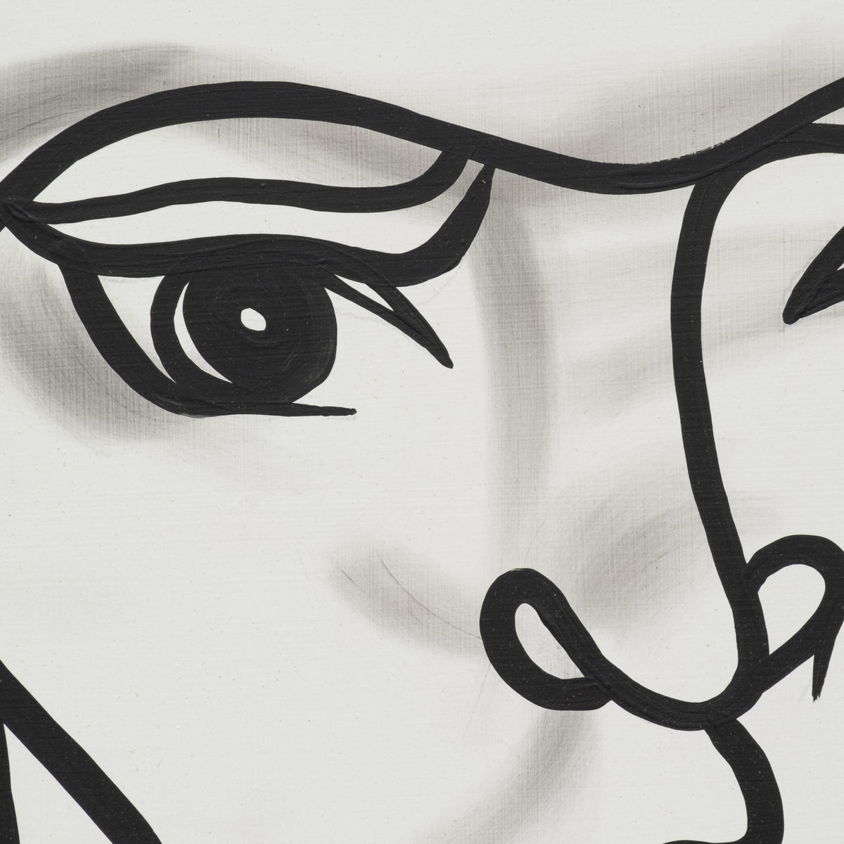 Akers White/Black Hand Painted Frida Illusion Wall Art