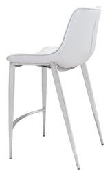 Magnus White & Silver Counter Stool (Set of 2)