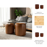 Fionacrest Brown Ottomans (Set of 2)