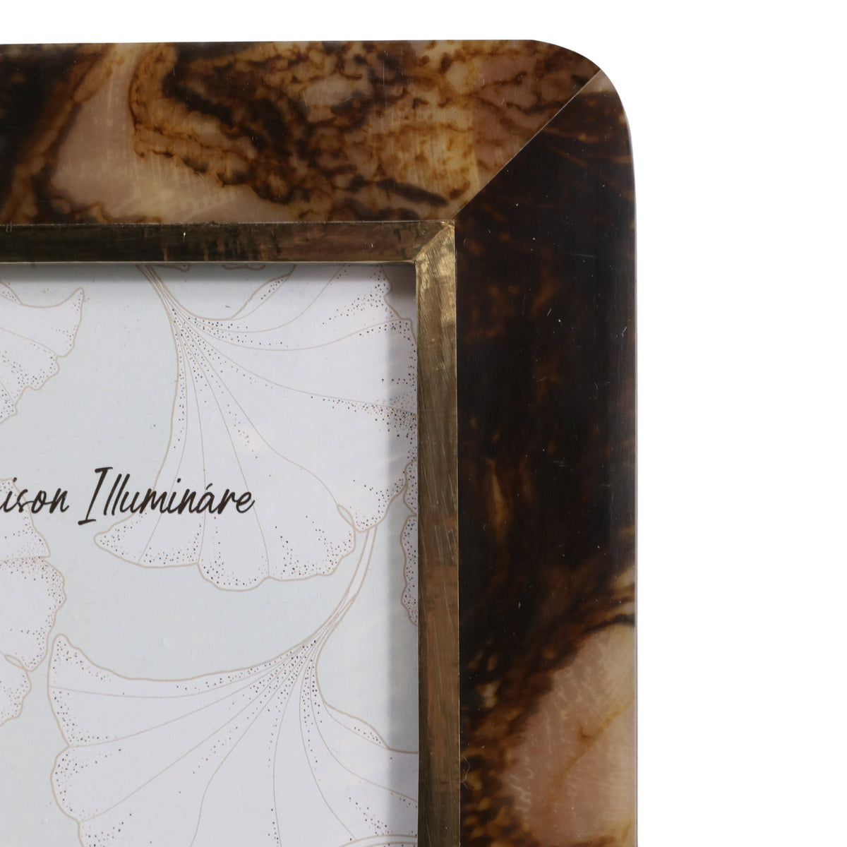 Romoland Brown/Gold Large Brass Border Tortoise Look Photo Frame