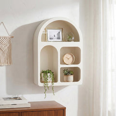 Almanor White Arch Rough Finish Wall Shelf