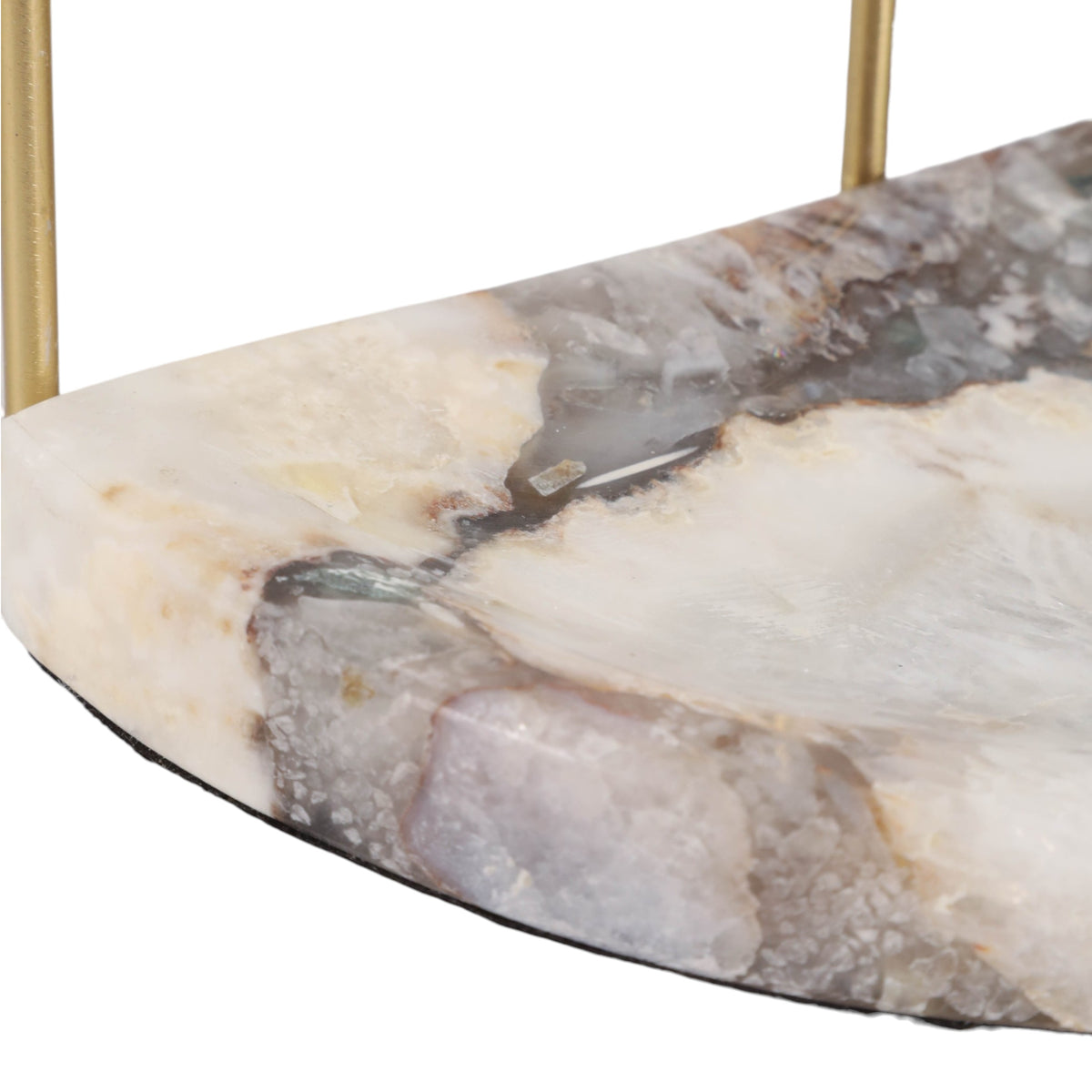 Luzon Gold/White Agate and Metal Jewelry Organizer