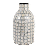 Crannell Multicolor Capiz Plaid Vase