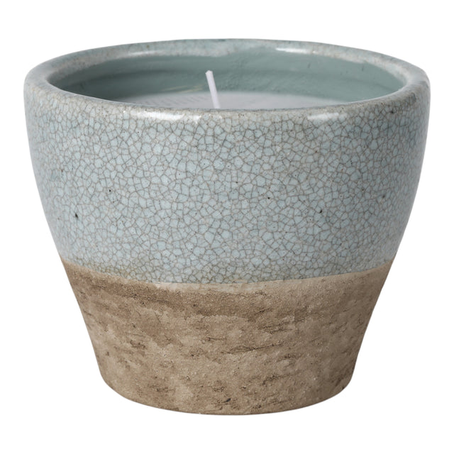 Agra Blue/Ivory Crackle Sea Salt Candle