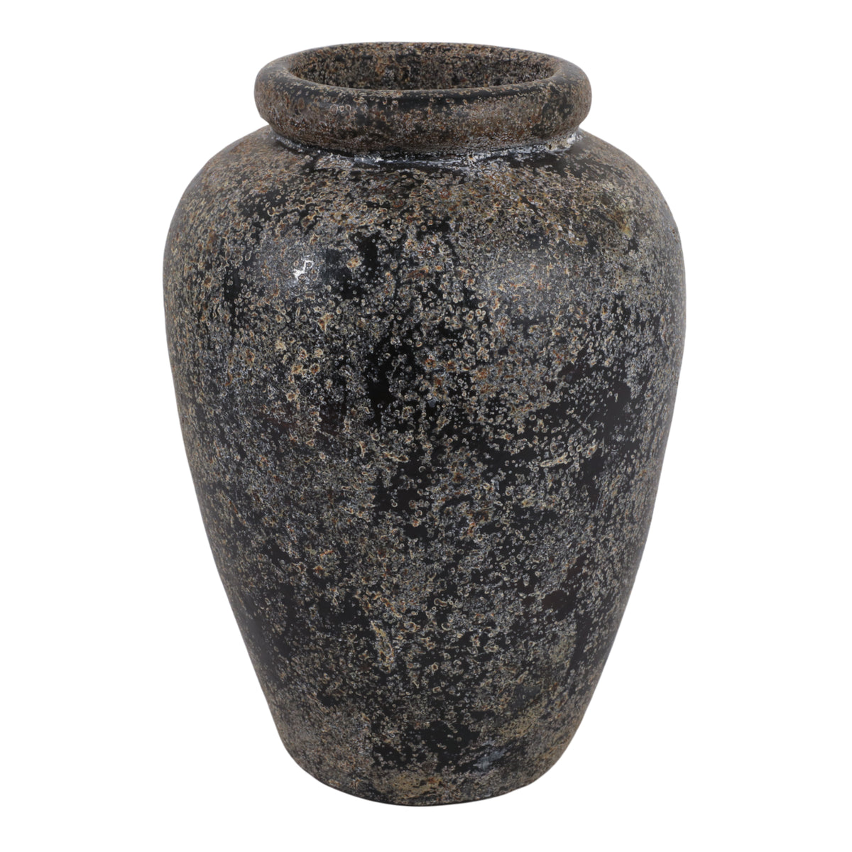 Ordway Distressed Black/Gray Small Terracotta Vase