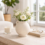 Corbinford White Medium Bulbous Jug with Handle