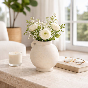 Corbinford White Medium Bulbous Jug with Handle