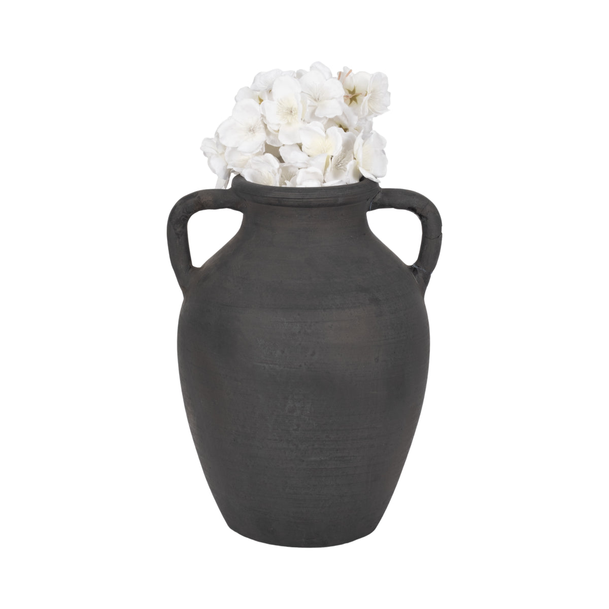 Drakewell Black Terracotta Vase with Handles