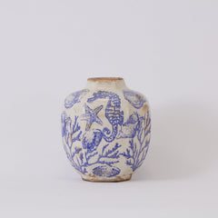 8.5” Nautical Ceramic Decorative Vase - Ornate Home