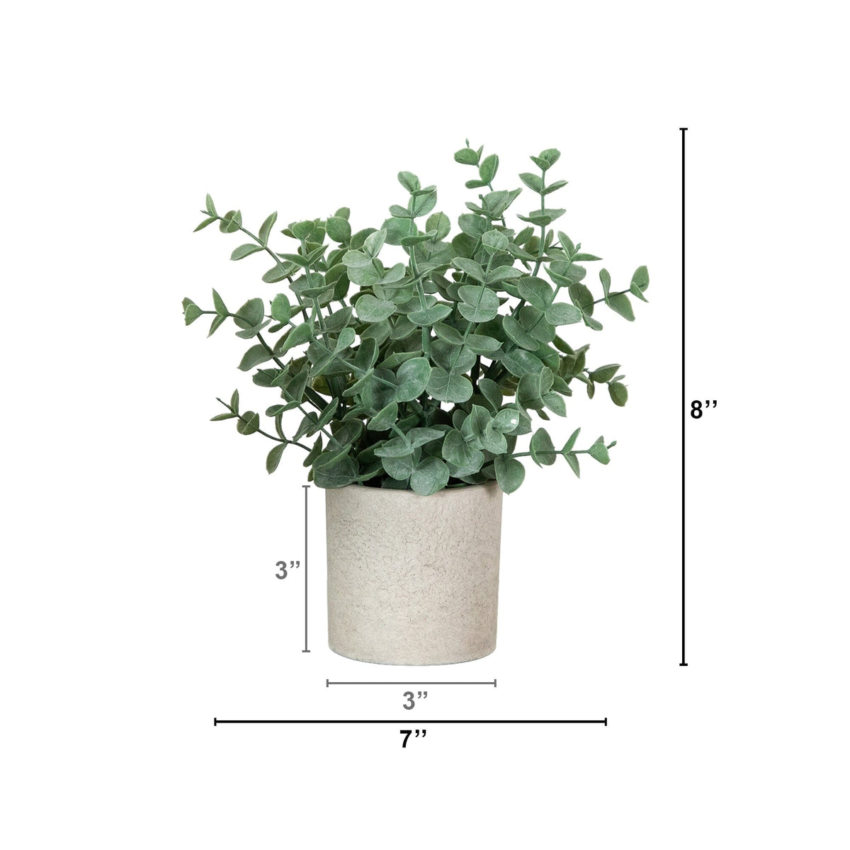 8" Artificial Baby Blue Eucalyptus in Decorative Planter - Set of 2