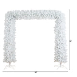 8' Artificial Holiday White Christmas Pine Archway
