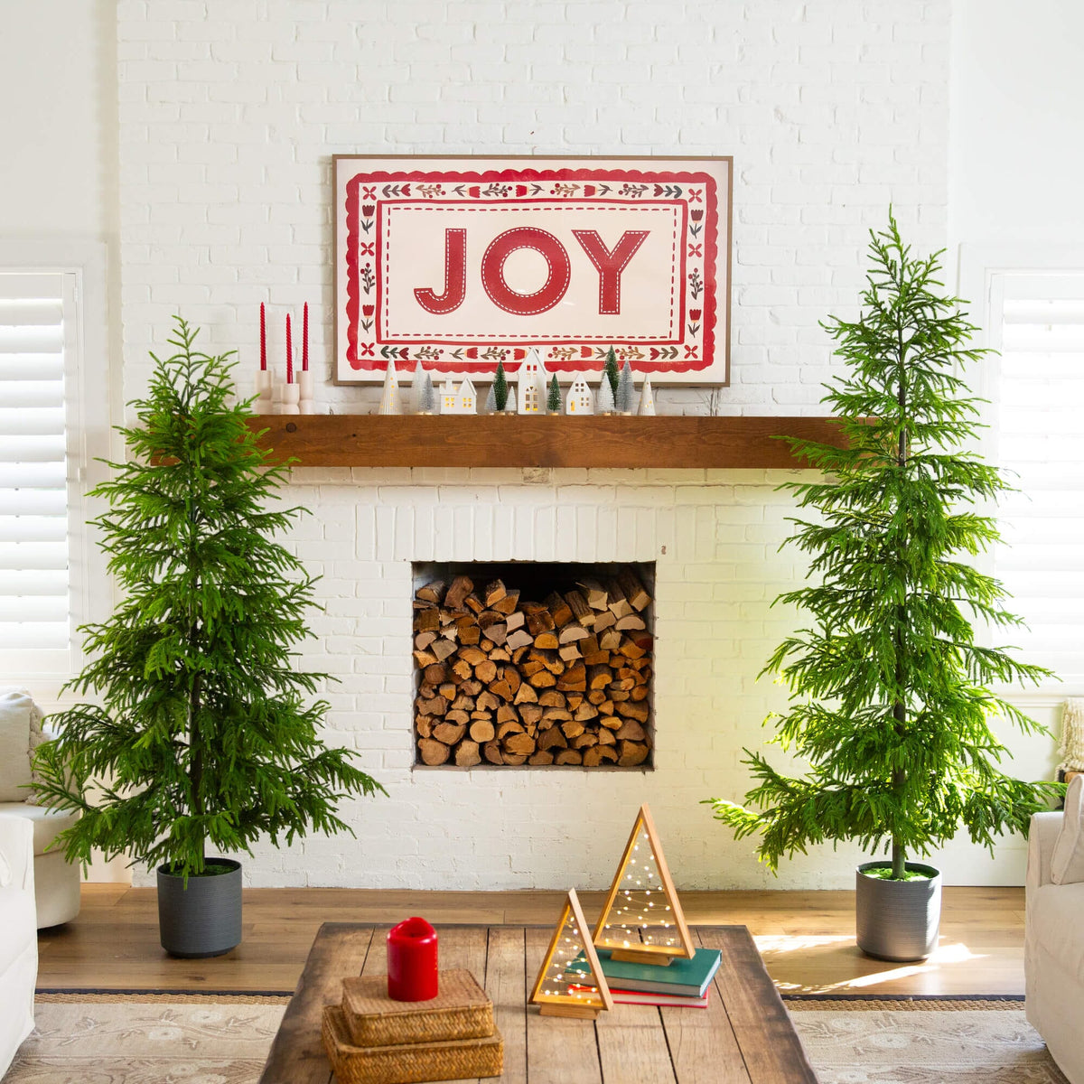 8' Artificial Real Touch Norfolk Island Pine Christmas Tree with Natural Look