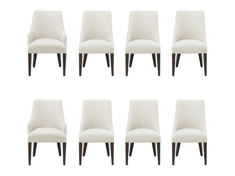 8-Piece Beever Dining Chair and Arm Chair in Cream - Ornate Home