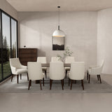 8-Piece Beever Dining Chair and Arm Chair in Cream - Ornate Home