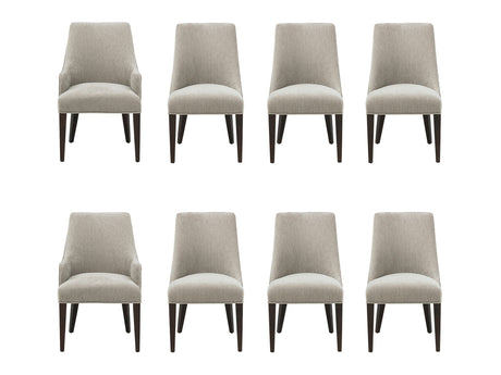 8-Piece Beever Dining Chair and Arm Chair in Taupe - Ornate Home