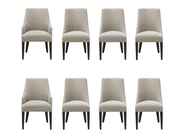 8-Piece Beever Dining Chair and Arm Chair in Taupe - Ornate Home