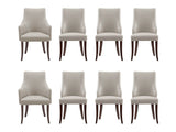 8-Piece Connie Dining Chair and Arm Chair in Light Grey - Ornate Home