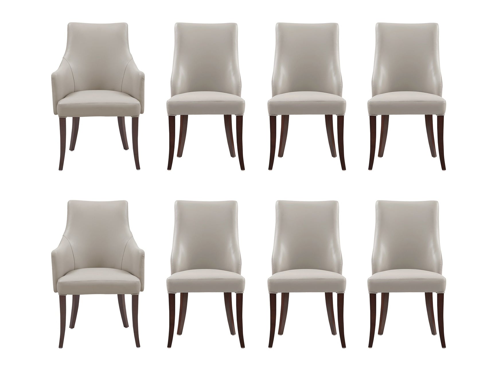 8-Piece Connie Dining Chair and Arm Chair in Light Grey - Ornate Home